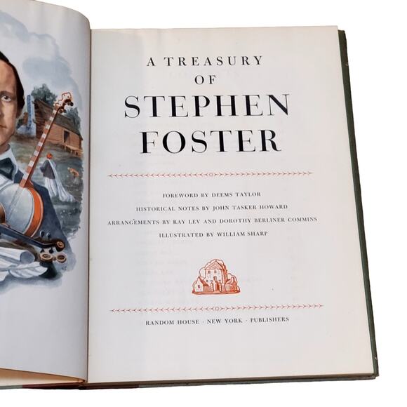 A Treasury of Stephen Foster 1946 1st Printing HC Dust Cover Vtg Song Book - Picture 11 of 16